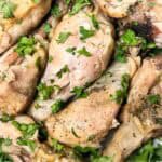 A plate of slow cooker chicken legs