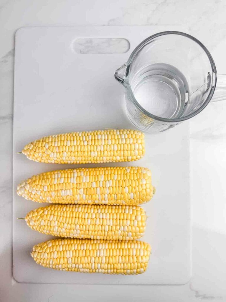 Ingredients for Instant Pot Corn on the Cob: corn and water.